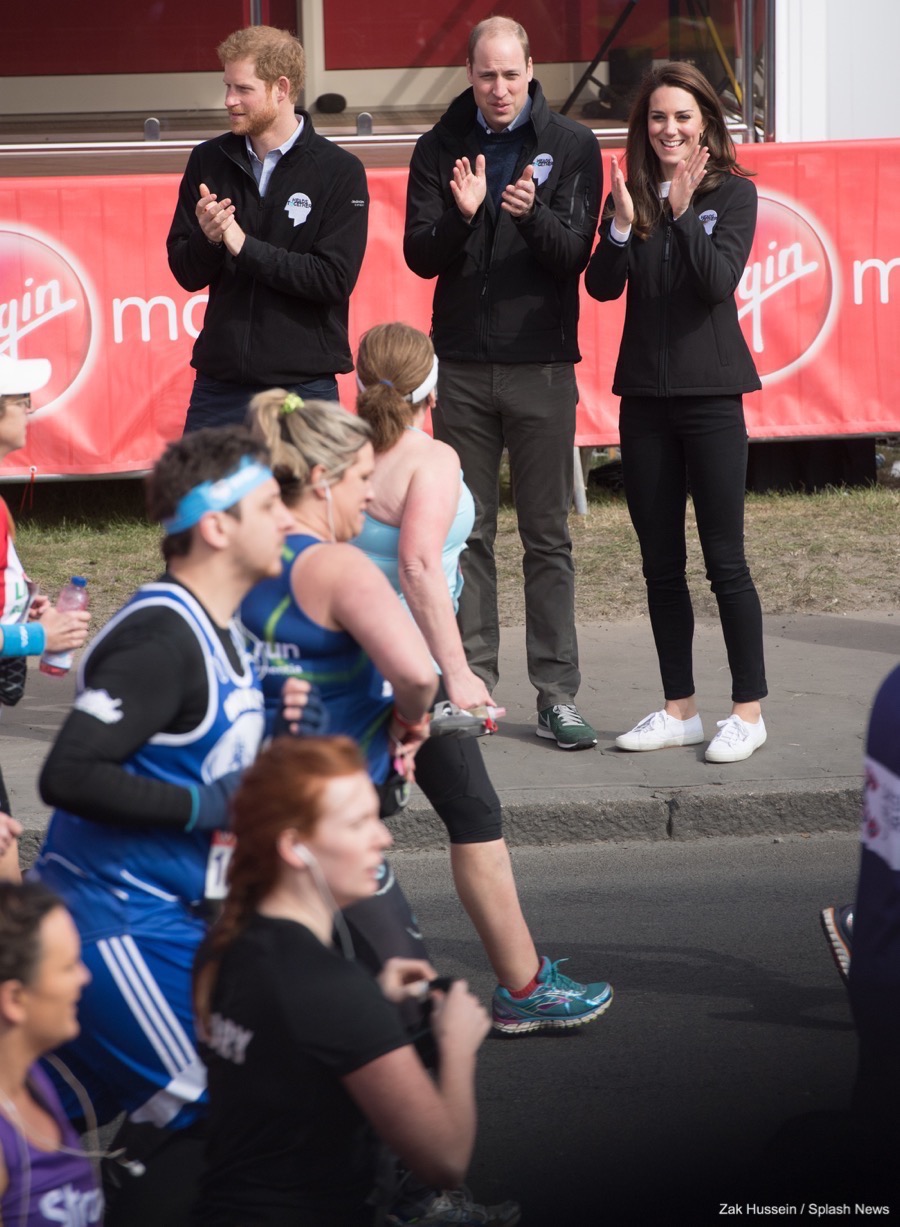 William, Kate and Harry attend the London Marathon 2017