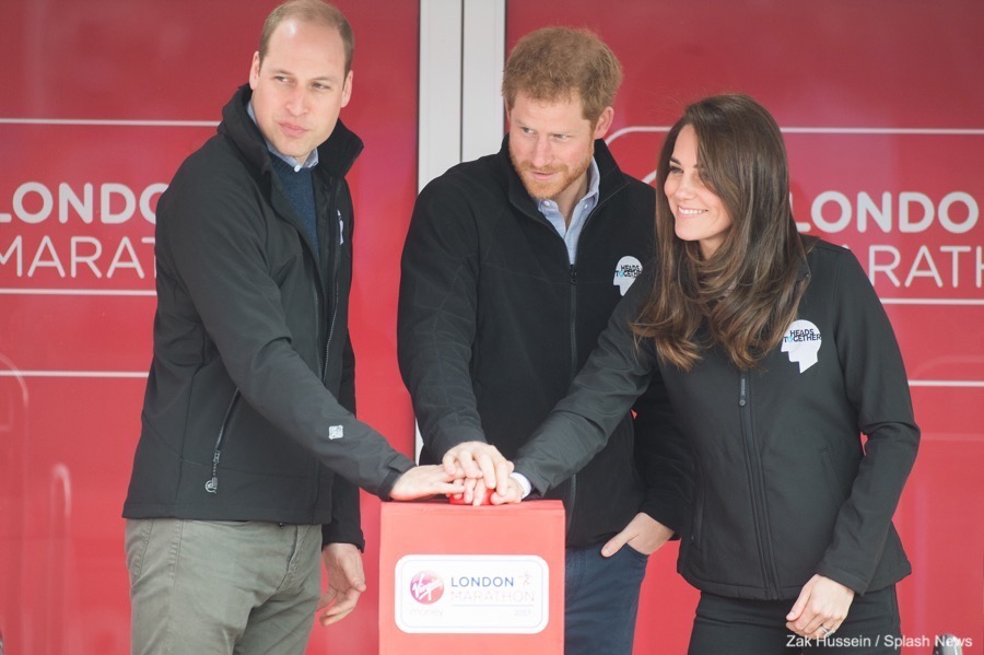 Prince Harry, Kate Middleton, Prince William at London Marathon