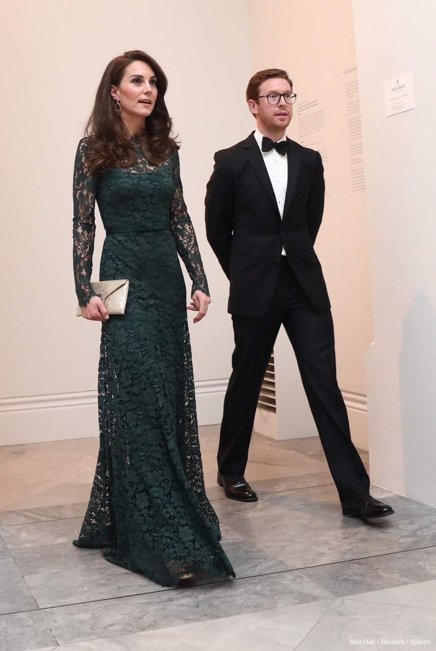 Kate in a green lace gown by Temperley London for the 2017