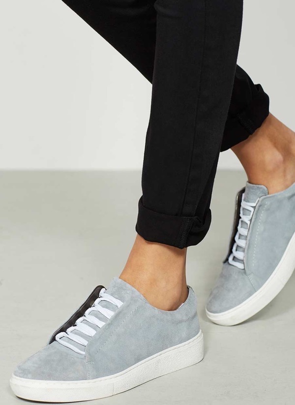 Mint Velvet Plimsolls in grey suede worn by Kate Middleton