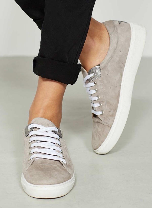 Mint Velvet Plimsolls in grey suede worn by Kate Middleton