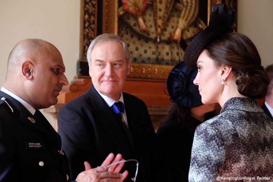 Following the service, William, Kate and Harry met with members of the congregation.