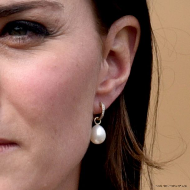 Kate Middleton wearing Annoushka pearl drop earrings