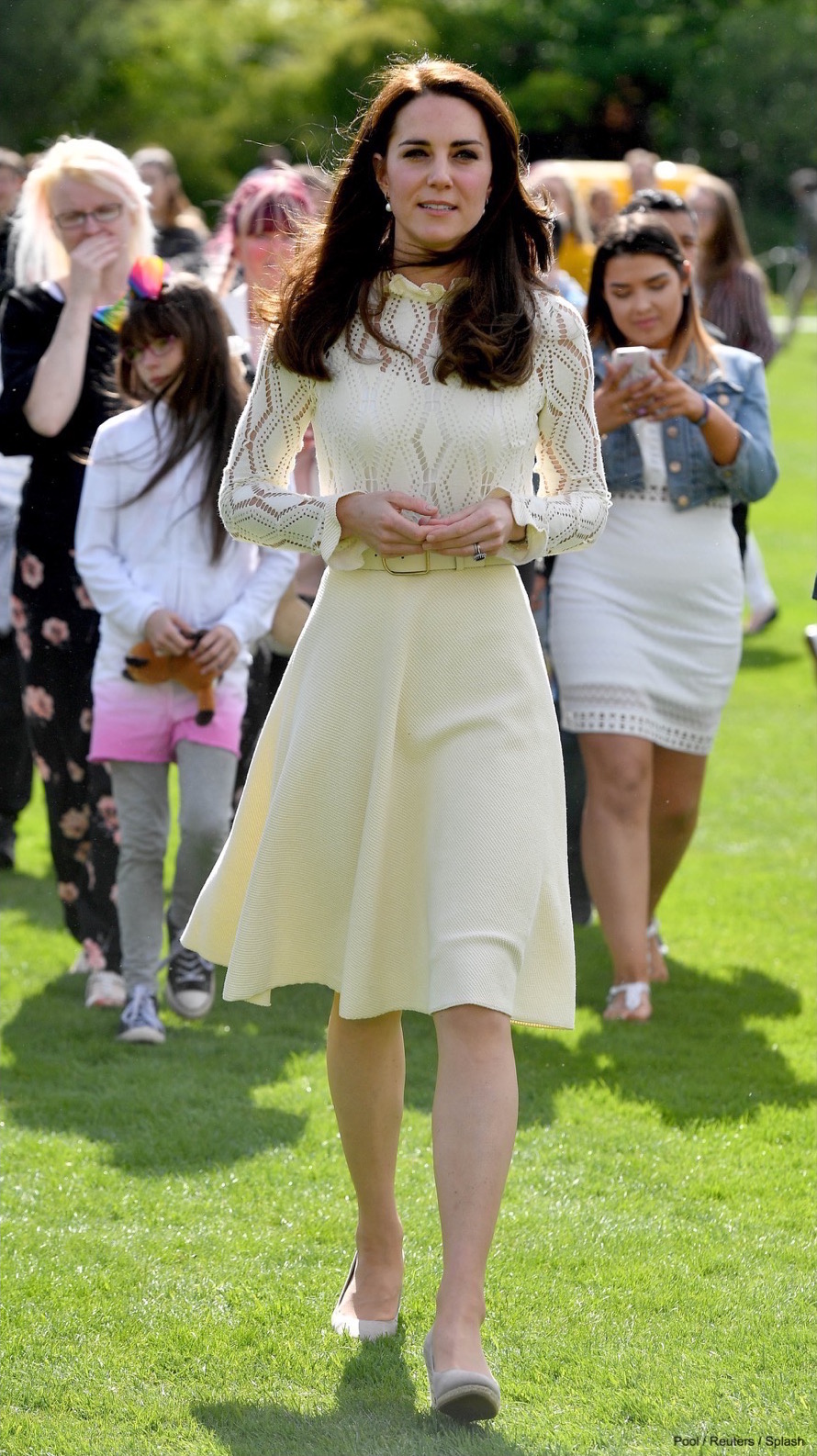 Britain's Catherine, Duchess of Cambridge attends a tea party at Buckingham Palace in London, Britain on May 13, 2017. The Party at The Palace honoured the children of those who have died serving in the Armed Forces. Pictured: Catherine, Duchess of Cambridge Ref: SPL1498160 130517 Picture by: Pool / Reuters / Splash Splash News and Pictures Los Angeles: 310-821-2666 New York: 212-619-2666 London: 870-934-2666 photodesk@splashnews.com