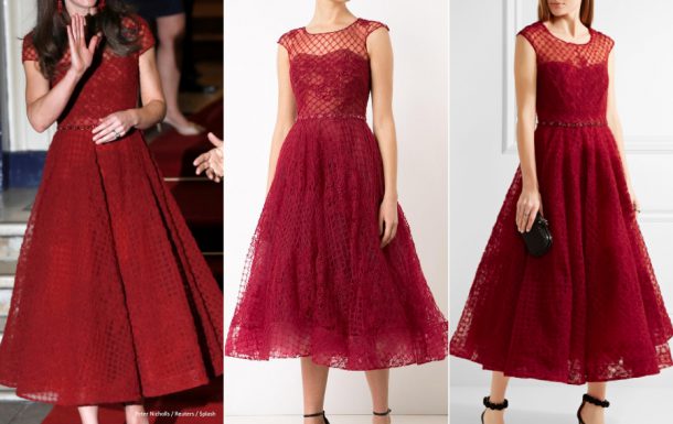 Kate Middleton's red Marchesa Notte Flared Dress