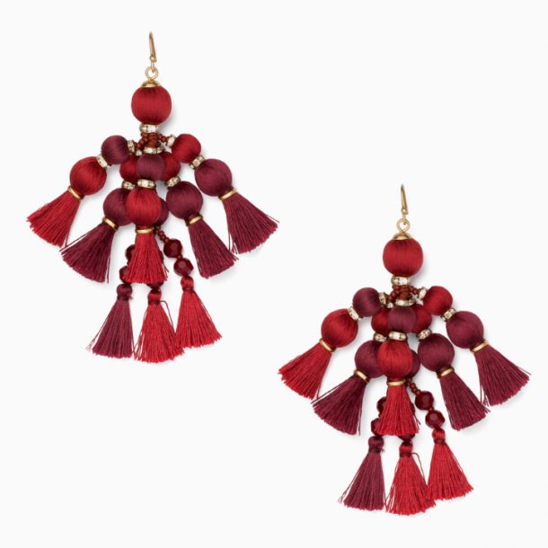 Kate Spade Pretty Pom Tassel earrings in Sumac