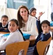 Kate Middleton taking part in the 1851 Trust Group Workshop