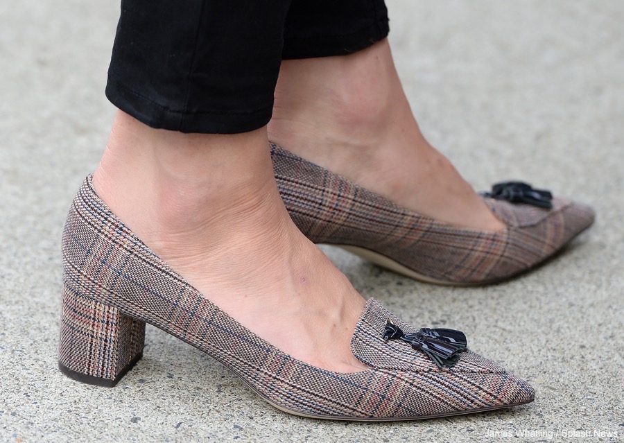 j crew block heel pumps