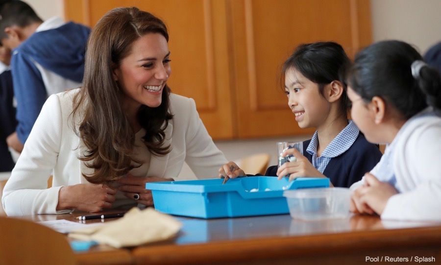 Kate Middleton taking part in the 1851 Trust Group Workshop