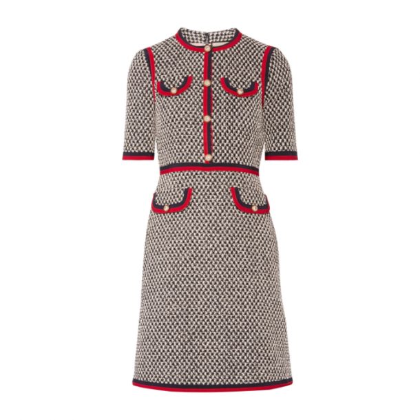 Kate MIddleton's Black, Red and White Tweed Gucci Dress