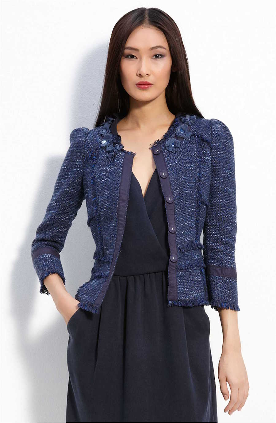 Rebecca Taylor Navy Tweed Jacket