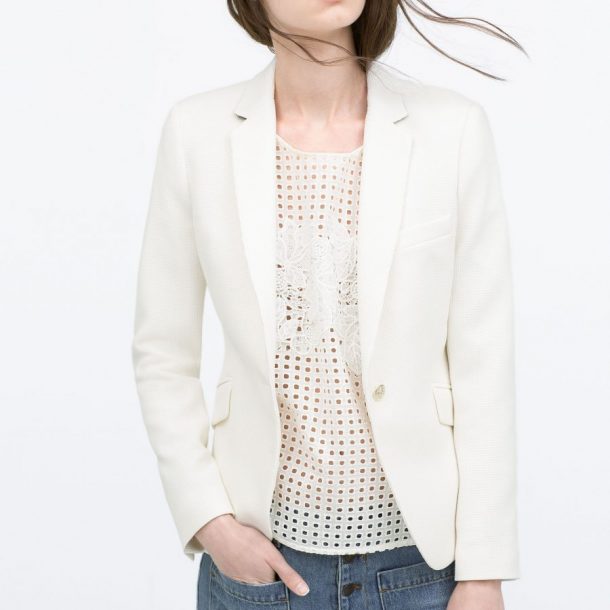 zara cream blazer