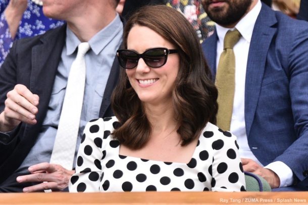 Kate Middleton White Floral 2017 Wimbeldon Men's Final A-Line Formal Dress
