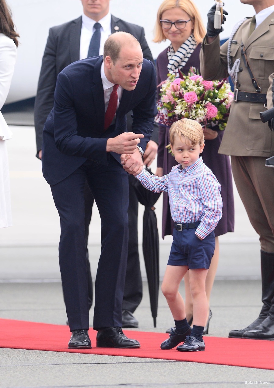 Prince George looking unhappy on the poland tour