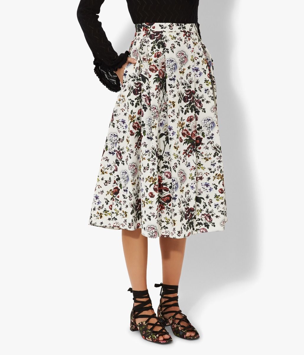 Erdem Imari Skirt in Hurst Rose Print