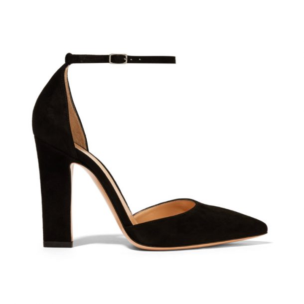 Gianvito Rossi 45 d’Orsay sandals in black suede.