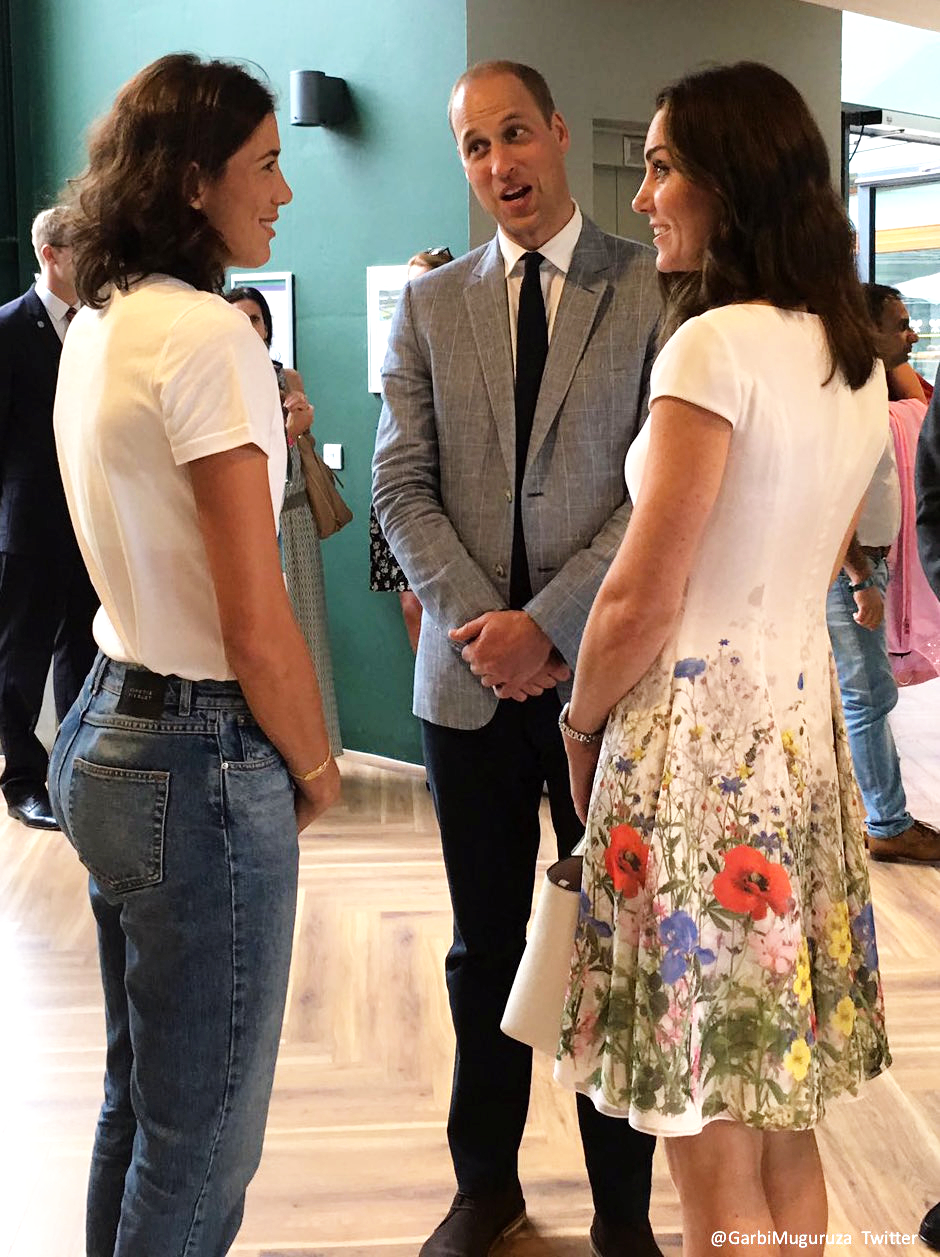 Kate middleton meeting Garbiñe Muguruza at Wimbledon