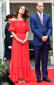 Kate Middleton at the Garden Party in Germany, wearing her red earrings