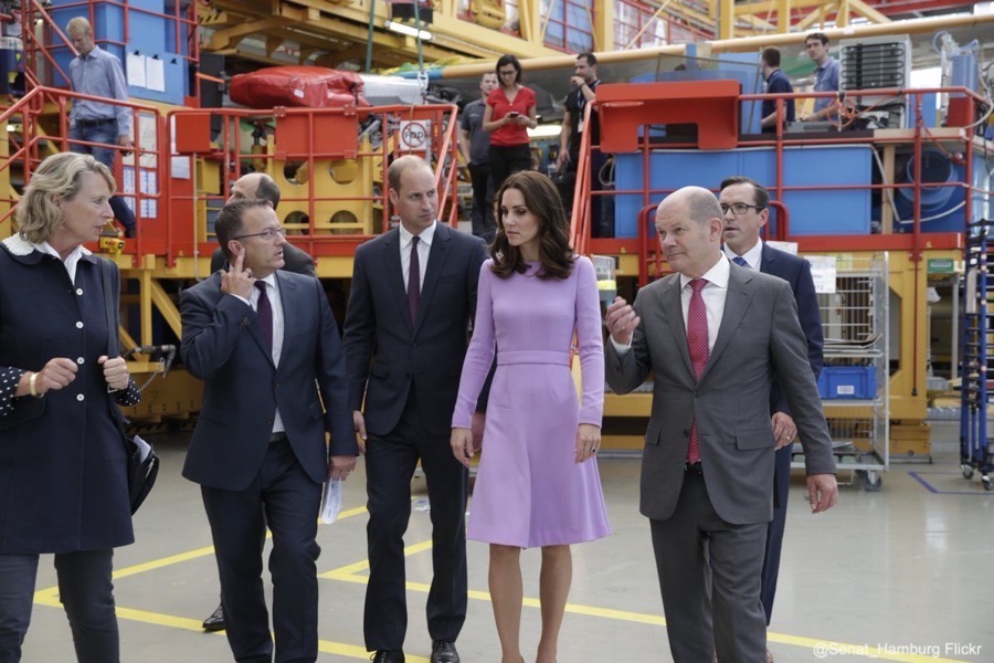 William and Kate at the Airbus headquarters in Hamberg