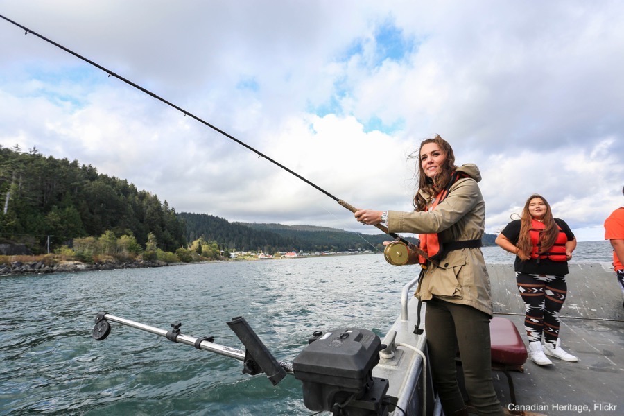 Kate Middleton tries her hand at fishing