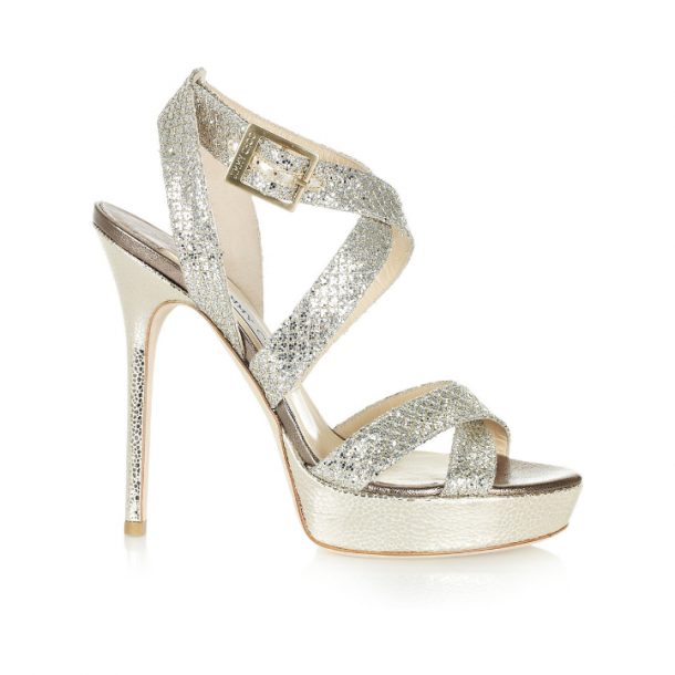 Buy Jimmy choo Azia Glitter Sandal | Gold Color Women | AJIO LUXE