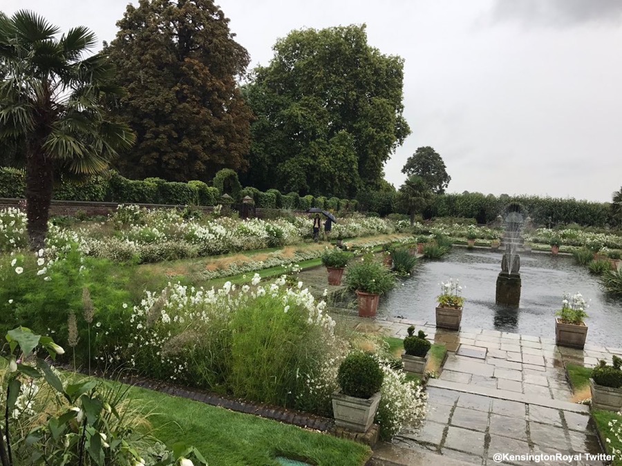 The White Garden on a Rainy Day at Kensington Palace