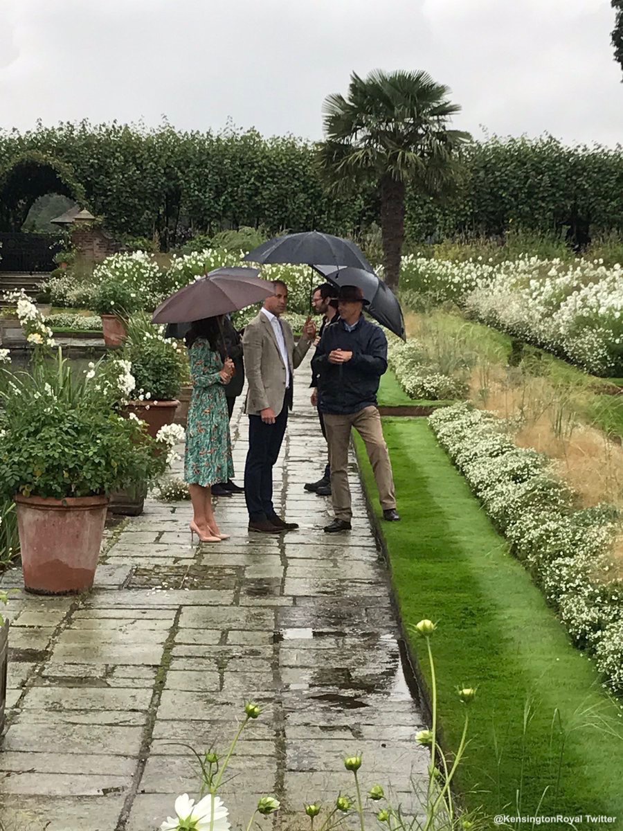 William, Kate and Harry visiting the White Garden at Kensington Palace