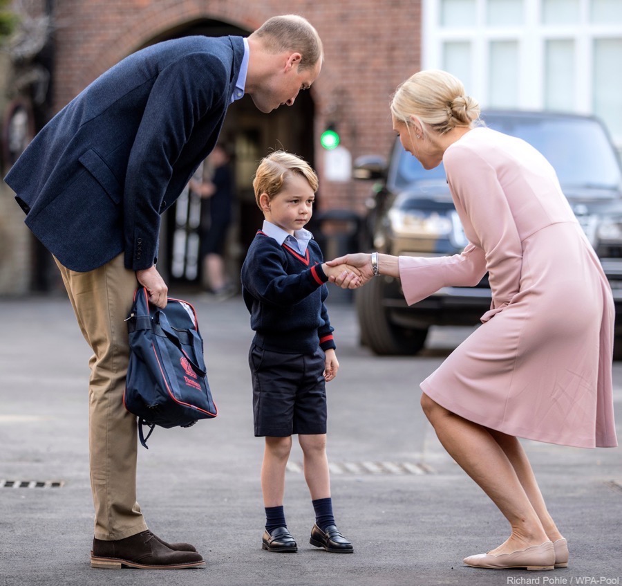 Prince George on his first day at school