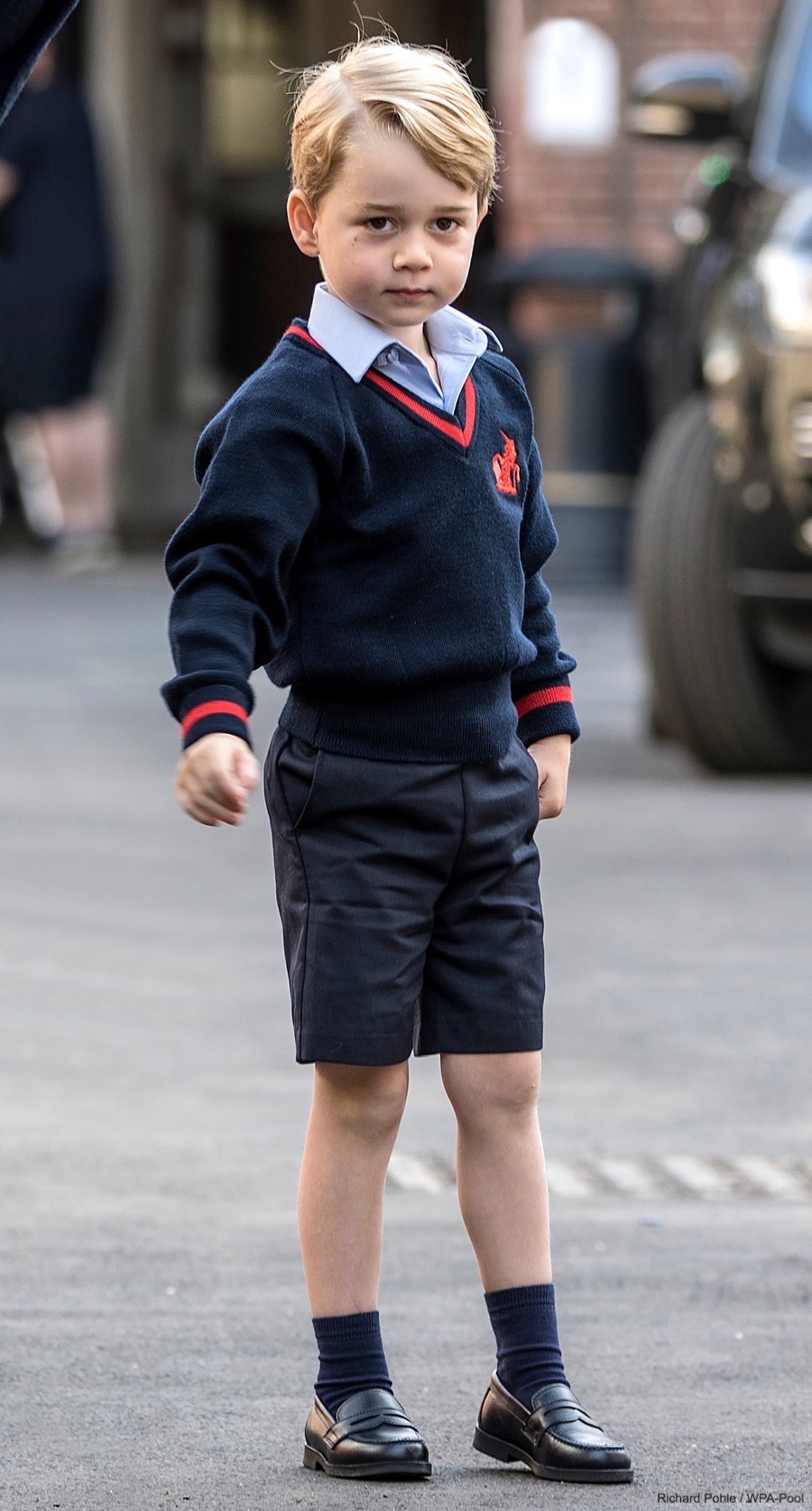 Prince George in his new school uniform