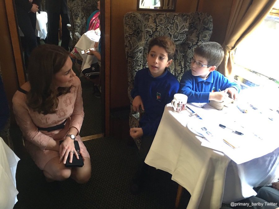 Kate meeting with children from a primary school supported by The Art Room