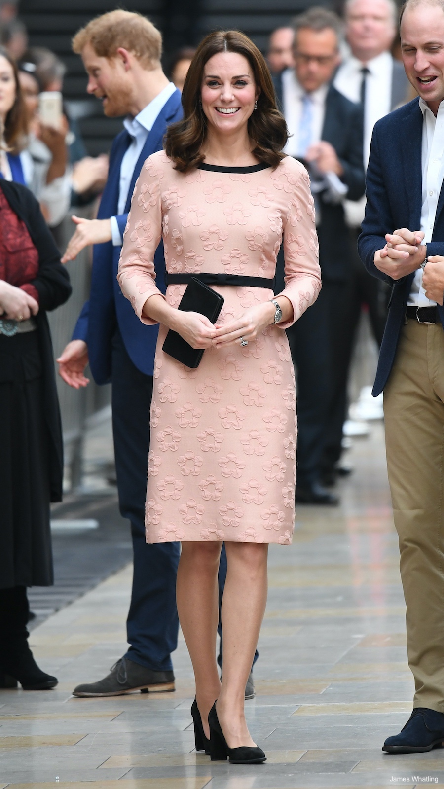 Kate Middleton wearing Orla Kiely during a visit to Paddington Station this week