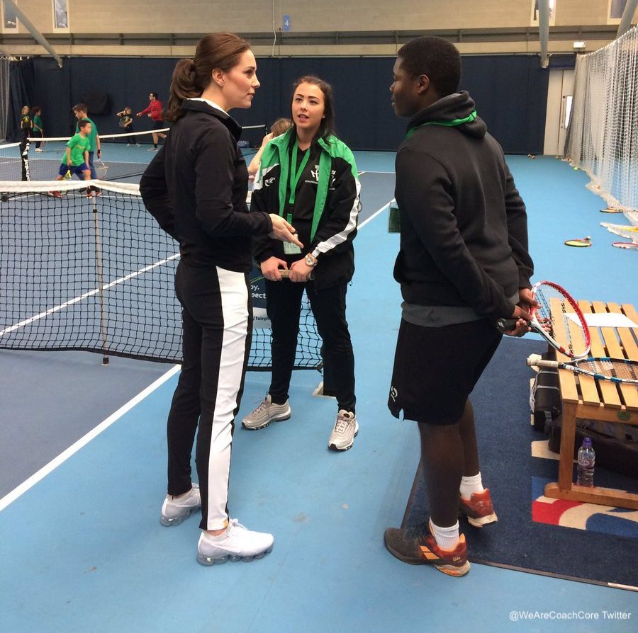 Kate Middleton meeting Tennis coaching apprentices