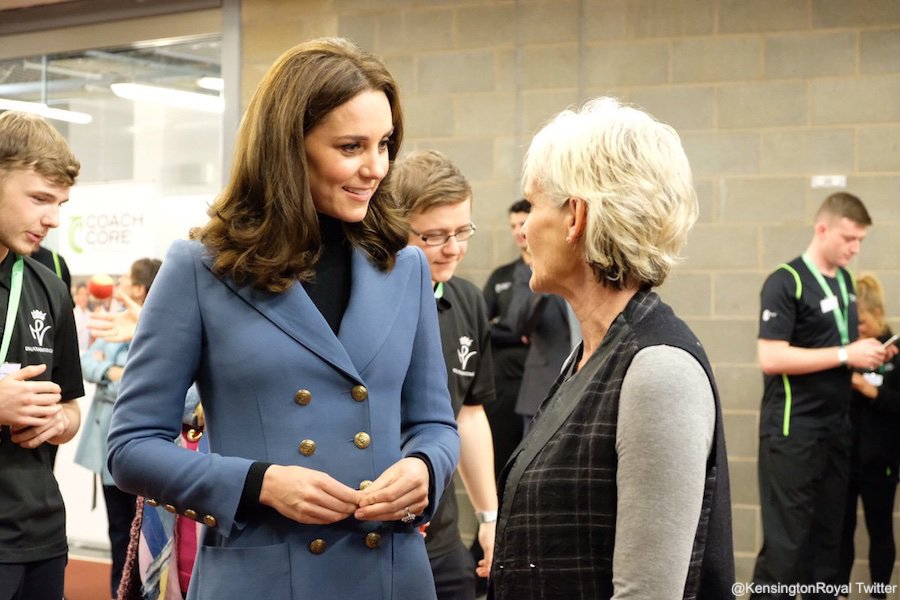 Kate Middleton speaking with Judy Murray