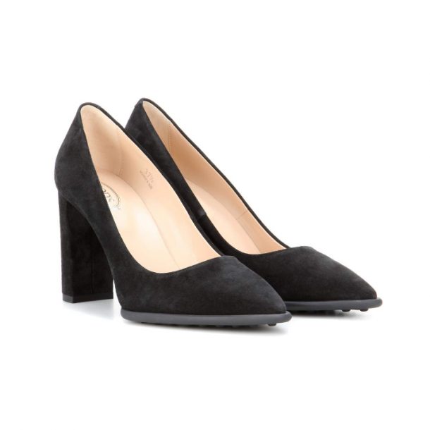 Kate Middleton's Tod's Suede Block Heel Pumps in Black