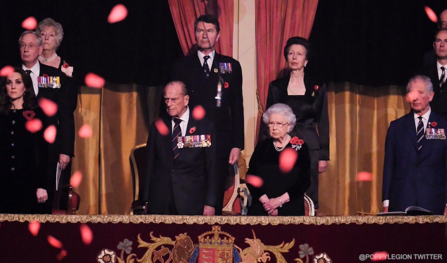 Poppies falling at the 2017 Festival of Remembrance