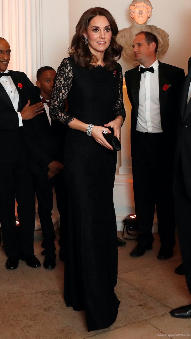 Kate Middleton black lace gown