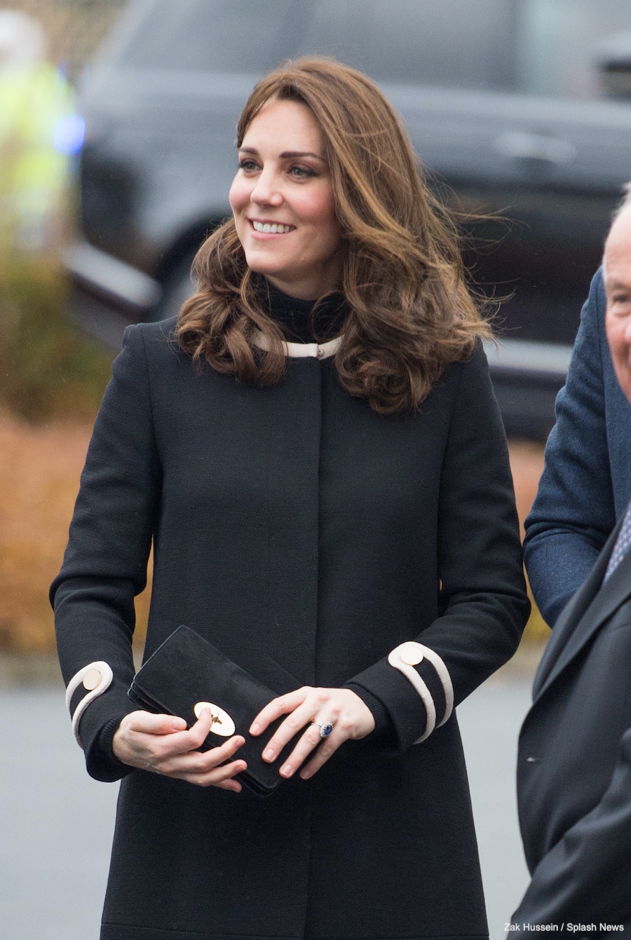 Kate Middleton wearing the Goat Washington Coat in Birmingham, England