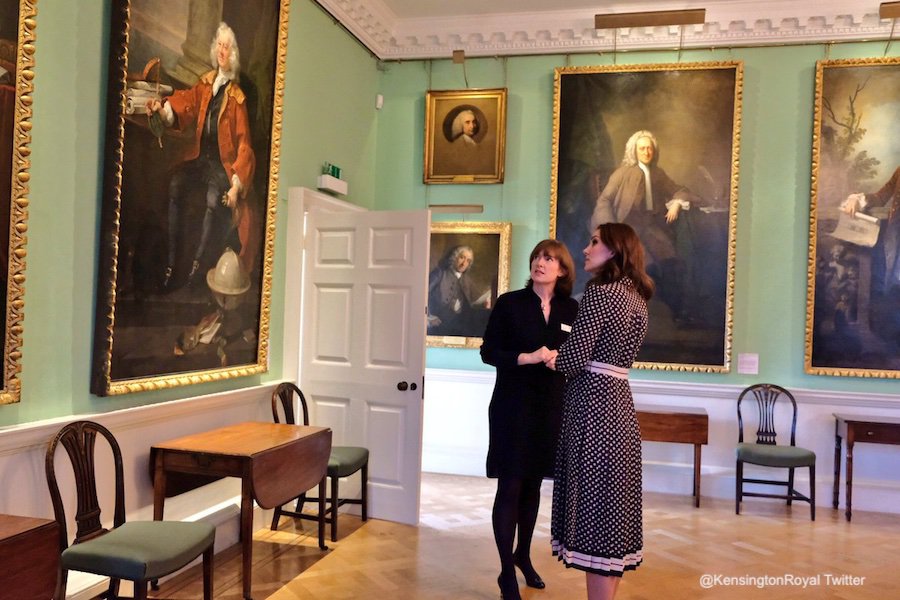 The Duchess of Cambridge (Kate Middleton) viewing artwork at the Foundling Museum