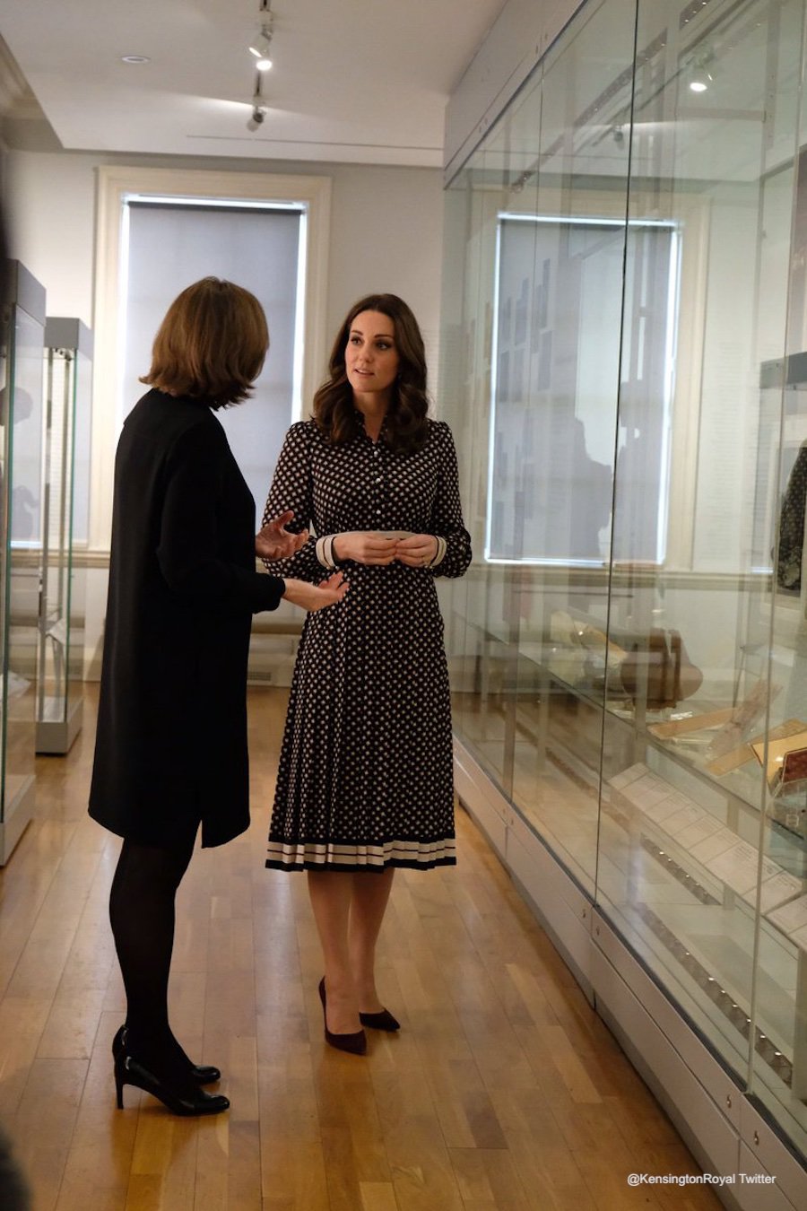 The Duchess of Cambridge (Kate Middleton) viewing exhibits at the Foundling Museum