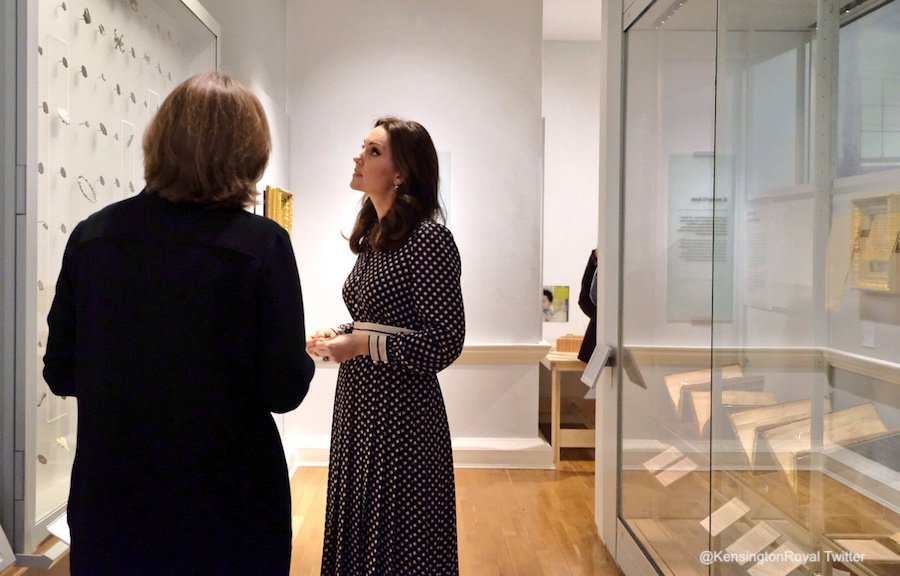 The Duchess of Cambridge (Kate Middleton) viewing exhibits at the Foundling Museum