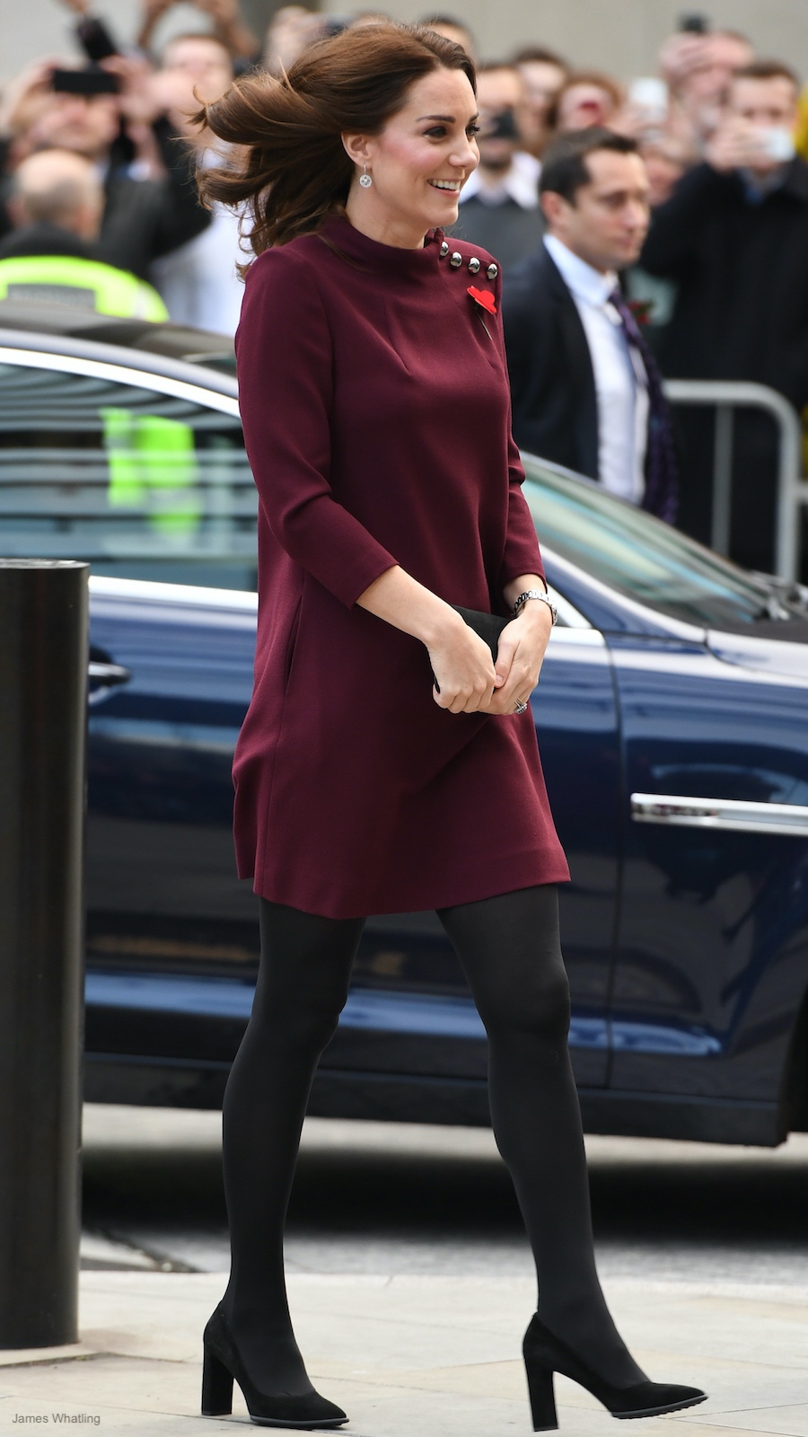 Kate Middleton wearing the Goat Eloise Tunic Dress in Plum