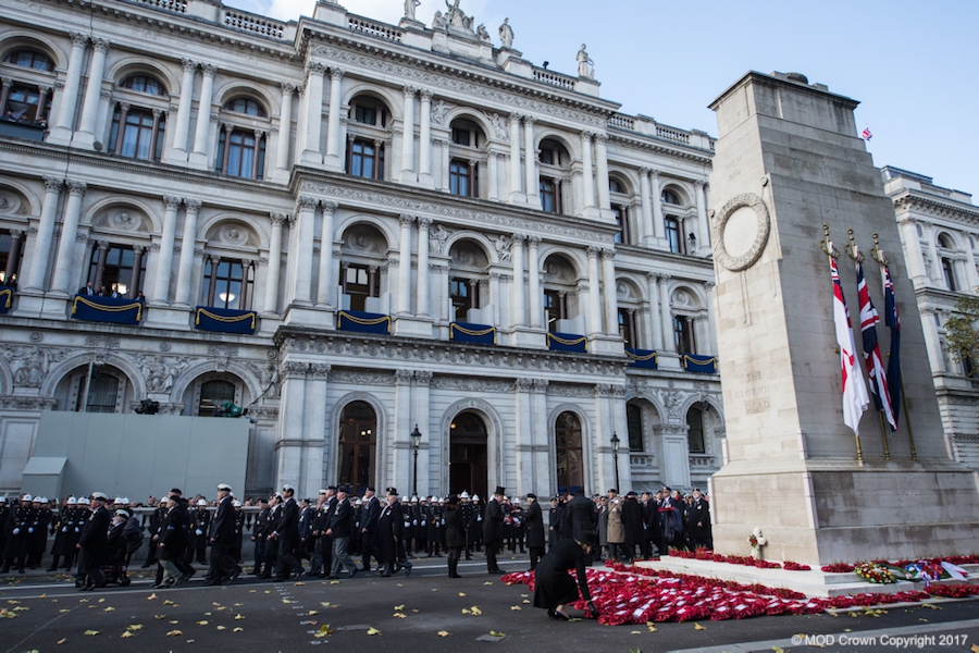 Cenotaph in London where the National Service of Remembrance takes place