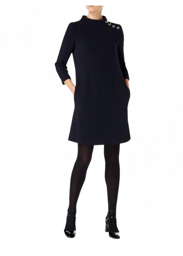 Goat Eloise Tunic Dress in Dark Navy