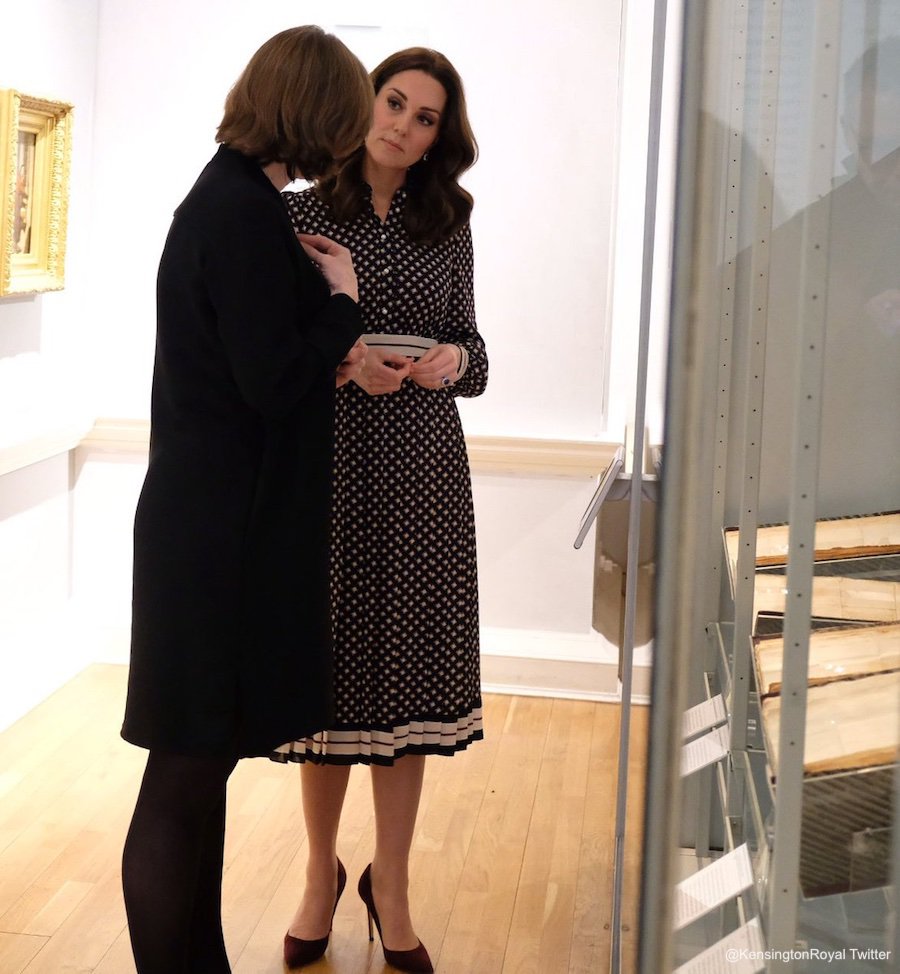 The Duchess of Cambridge (Kate Middleton) viewing exhibits at the Foundling Museum