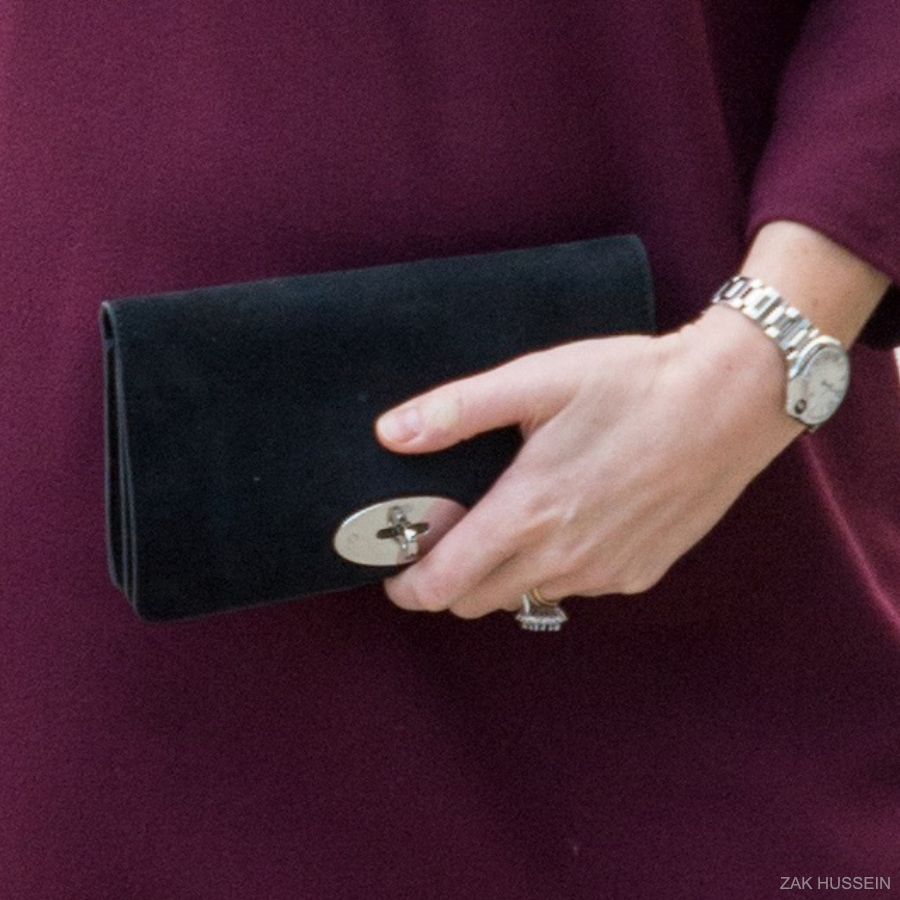 Mulberry Bayswater Clutch in Black Suede - Kate Middleton Bags