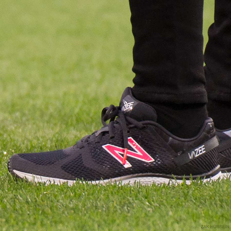 A close-up of Kate Middleton wearing the New Balance x Sweaty Betty Vazee Trainers