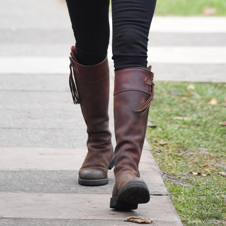 Kate Middleton wore brown boots by Penelope Chilvers for the school visit