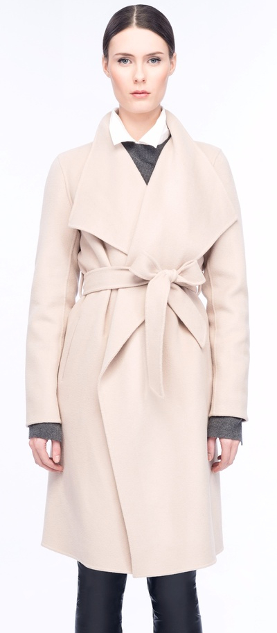 White wrap coat by Line the Label