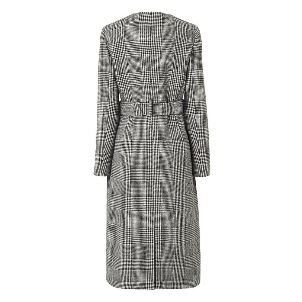 L.K. Bennett Delli Check Coat in Grey, worn by Kate Middleton in Manchester in December 2017