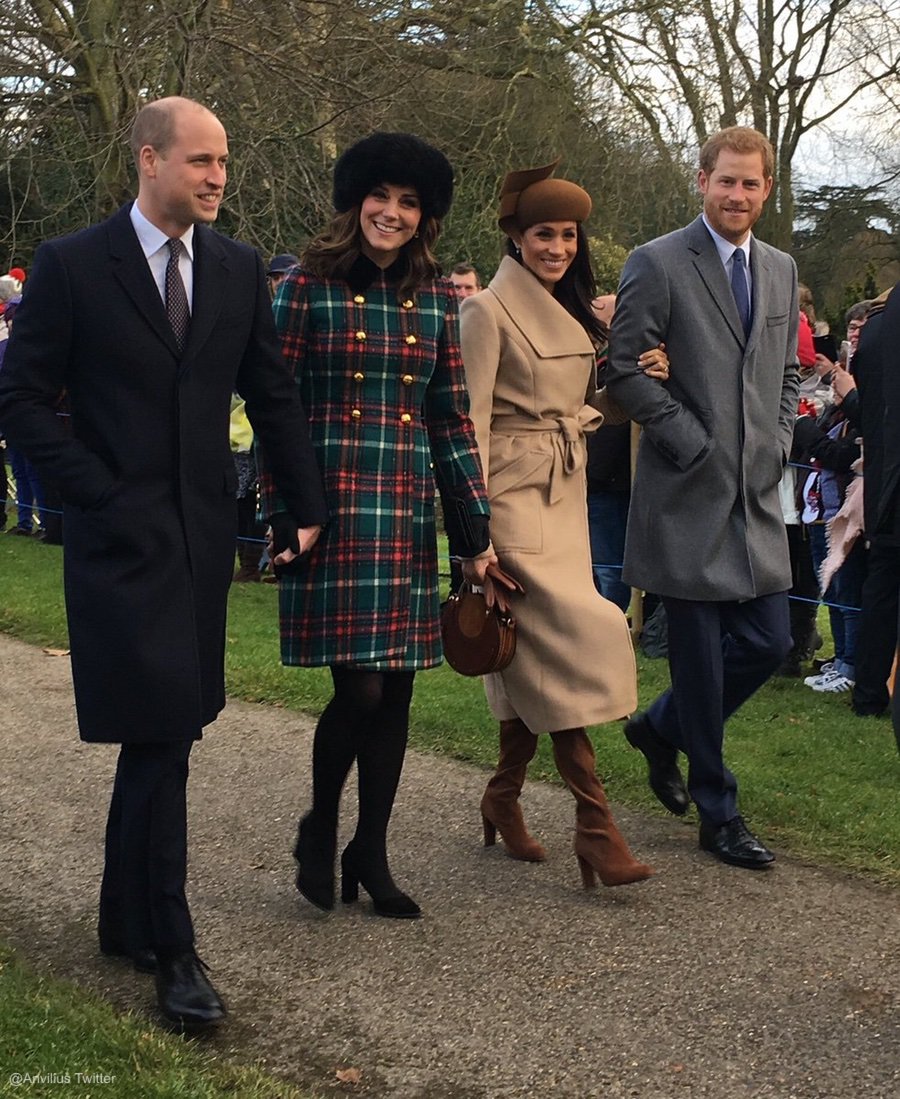 Kate looks festive in green and red coat for Christmas Day service at Sandringham